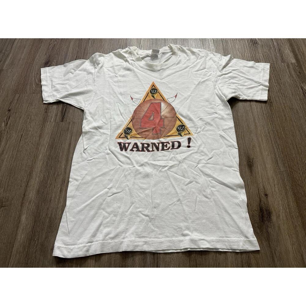 1995 Chicago Bulls 4 Peat Championship Rings  Warned T-Shirt  L